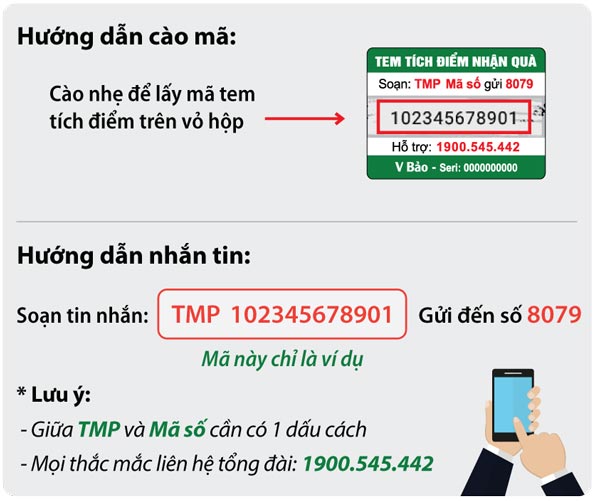 Nhận ngay 1 hộp Vương Bảo khi tích đủ 6 điểm bằng hình thức nhắn tin đơn giản